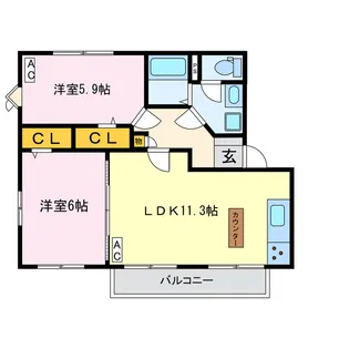 アビタシオン秋桜B【2階】の間取り