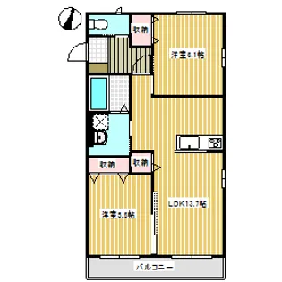 パティオ櫻【2階】の間取り