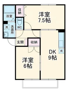 ルイポルトB【2階】の間取り