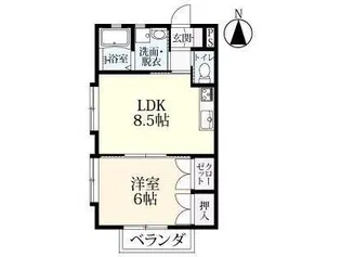 ロッジ久保田C棟【1階】の間取り