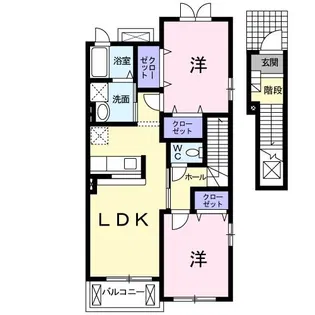 ボーリバージュA【2階】の間取り