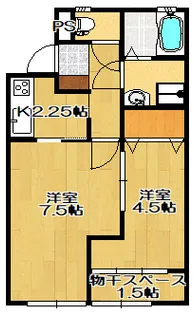 ハイツSE A【1階】の間取り