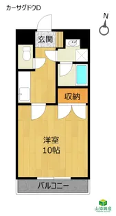 カーサグドウD「1K」【2階】の間取り