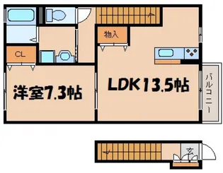 SERENO(セレーノ)石井城【2階】の間取り