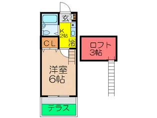 Fハイツ富田【1階】の間取り