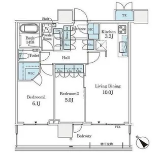 パークシティ武蔵小山 ザ タワー【10階】の間取り