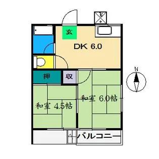 横田コーポ【1階】の間取り
