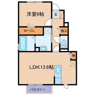岡山県浅口市鴨方町鴨方【アパート】の間取り