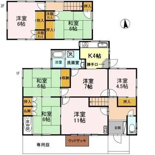 大阪府南河内郡河南町大宝4【一戸建】の間取り