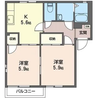 壱番館B【2階】の間取り