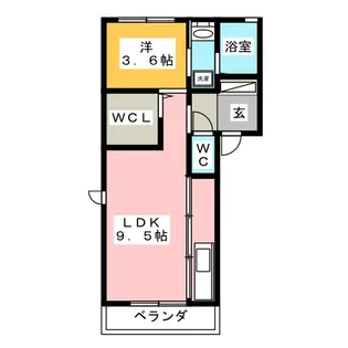 カーサ・フィオーレ【2階】の間取り