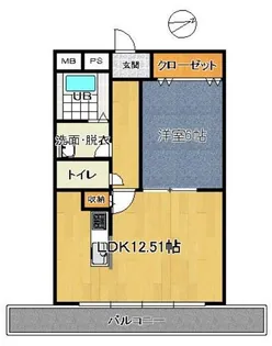 ヒルズみらい平【4階】の間取り