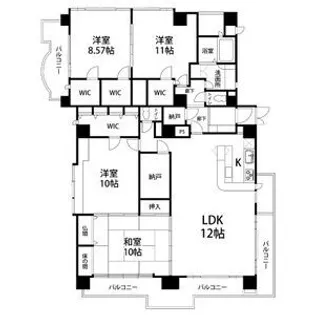愛知県名古屋市中村区羽衣町【マンション】の間取り
