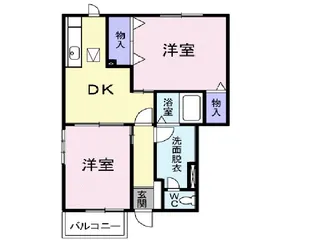 ベルフラワーD【1階】の間取り