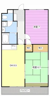 2LDKの間取り画像