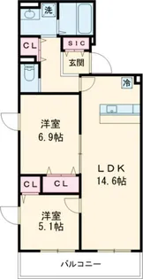 仮称メゾンブルー【2階】の間取り