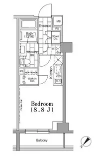 ワンルーフフラット月島【3階】の間取り