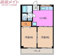 2DKの間取り画像