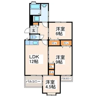 熊本県熊本市南区近見6【マンション】の間取り