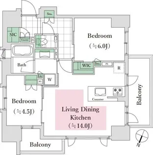 シティハウス南品川【2階】の間取り
