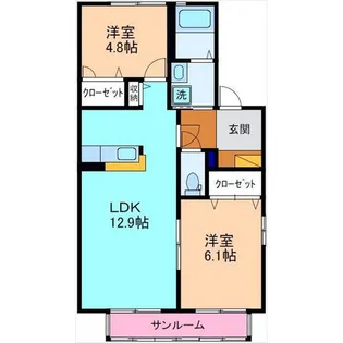 SH・ディアス額新保【1階】の間取り