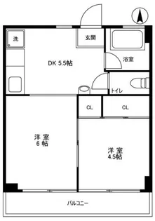 2DKの間取り画像