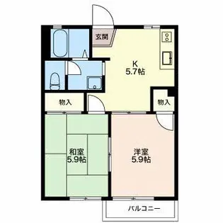 フレグランス水上【2階】の間取り