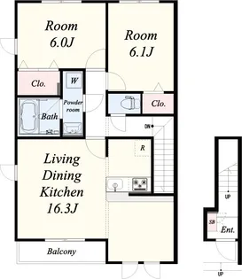 プロニティヴィラD棟【2階】の間取り
