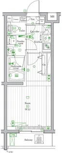 PREMIUM CUBE 三宿【2階】の間取り