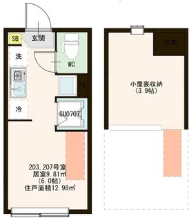 アーバンスカイ六郷【2階】の間取り