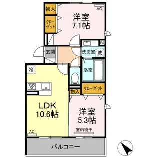 熊本県熊本市東区新南部2【アパート】の間取り