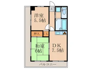 ライオンズマンション東町【2階】の間取り