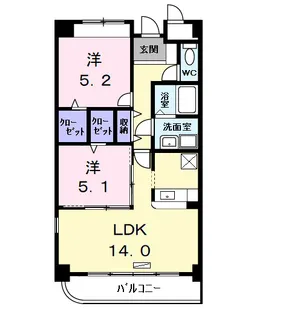 プレシャスコート【6階】の間取り
