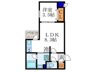 ウェルスクエア京都智恵光院【4階】の間取り