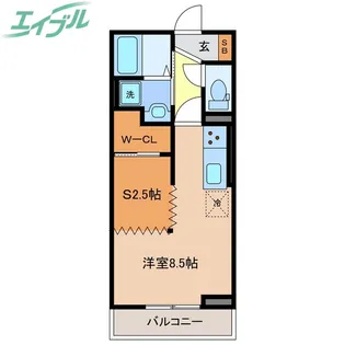 グランドハイツ スミレ【2階】の間取り