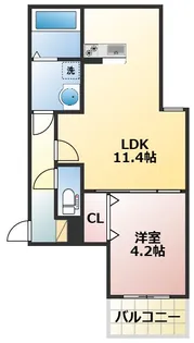 メゾンクレール御領【1階】の間取り