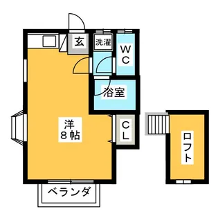 ハイツアサミ【2階】の間取り