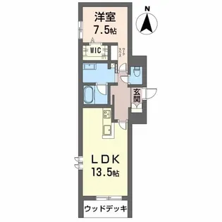 シャーメゾンリアンII【1階】の間取り