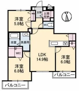 ツアンガーデン A棟【3階】の間取り