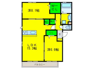 ファミール タカゼン W棟【3階】の間取り