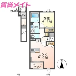 ラ シャンブル【2階】の間取り