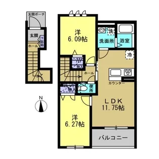 コンフォール新川崎【2階】の間取り