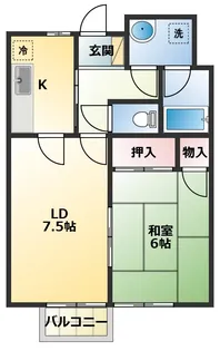 サウス水明【1階】の間取り