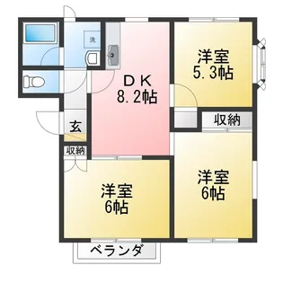 ウエストウッドB【2階】の間取り