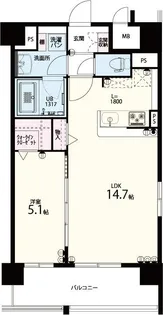グランフルーヴ【5階】の間取り