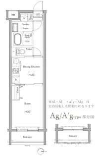 スカイコートソレア新丸子【1階】の間取り