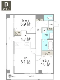 La Grande大濠【4階】の間取り