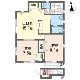 レジデンスベイ【2階】の間取り