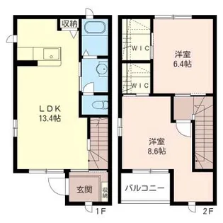 レッチワース・ハイツ E【1階】の間取り