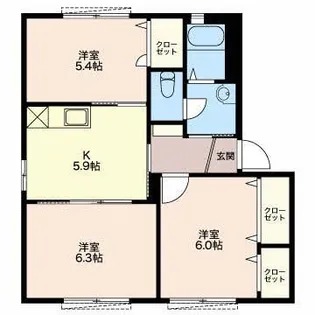 サンライズA【1階】の間取り